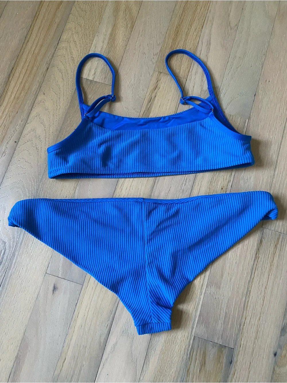 Frankie's Bikinis Ribbed Blue Bikini